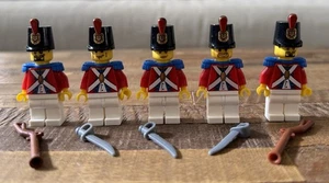 LEGO Pirates Imperial Soldier II Minifigures x 5 w/ Printed Shako Hat, USED - Picture 1 of 12