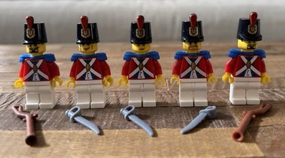 LEGO Pirates Imperial Soldier II Minifigures x 5 w/ Printed Shako Hat, USED - Image 1 of 4