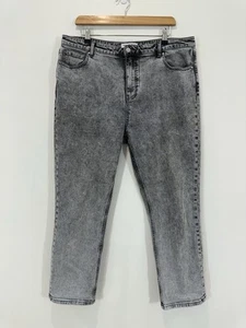 Country Road Jeans Women 16 (36x27) Grey Denim Hi Rise Zip Fly Stretch - Picture 1 of 14
