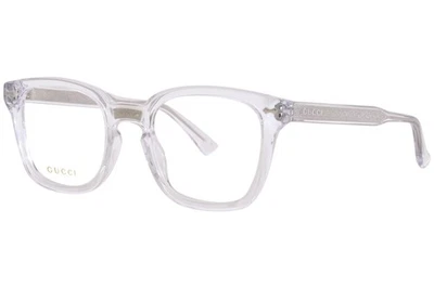 Gucci GG0184O 012 Eyeglasses Frame Crystal/Silver Square Shape Full Rim 50-mm - Image 1 of 4