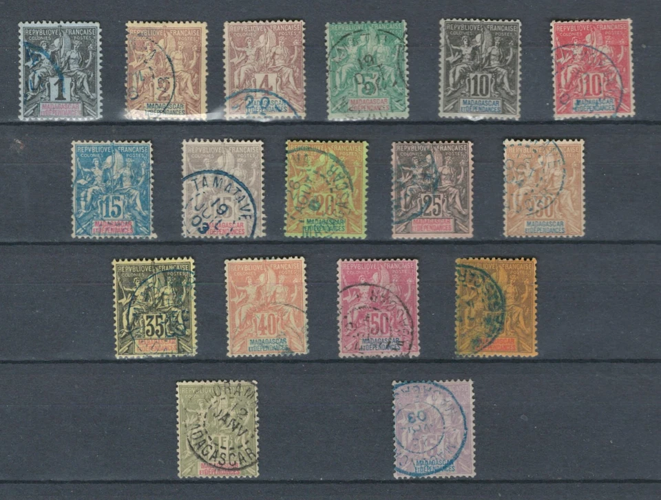 ЛОТ ИСПОЛЬЗОВАННЫХ МАРОК МАДАГАСКАР АФРИКА ФРАНЦУЗСКИЕ КОЛОНИИ SC NO28-47-18 (MAD 490) - Изображение 1 из 1