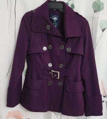 Abrigo de mujer verde con envidia de doble botonadura con cinturón talla S Foto 1 de 4