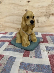 Figura realista de un Cocker Spaniel rubio o color pulido Mi perro pintado a mano - Imagen 1 de 11