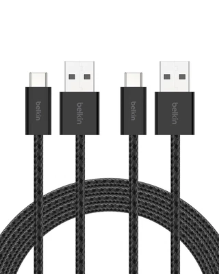 Belkin USB a to USB C Cable 2-Pack, 6.6Ft, 15W - Type C Charger, Iphone Charger - Image 1 of 4