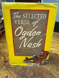 Ogden Nash The Selected Verse Modern Library Hardcover 1945 Dust Jacket Vintage - Picture 1 of 8