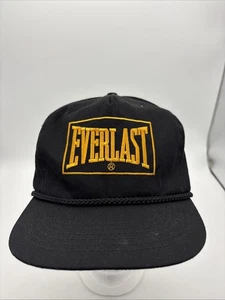 Vtg Everlast Boxing Cap Spell Out Logo Snap Back Trucker Baseball Hat With Rope - Picture 1 of 11