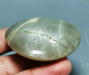 Increíble Piedra Lunar Verde Orbicular Roca Cristal Palma Reiki Sanación - Imagen 1 de 10