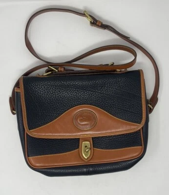 Vintage Dooney & Bourke All Weather Leather crossbody  Shoulder Bag  black brown - Image 1 of 4