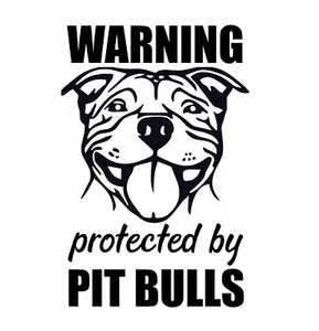 ADVERTENCIA Calcomanía de vinilo protegida por PIT BULLS - Imagen 1 de 5
