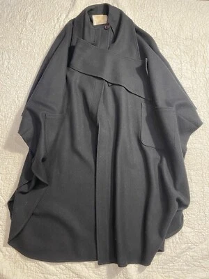 PENDLETON Negro Invierno Lana Capa Abrigo De Colección Largo Poncho Chaqueta EE. UU. Bufanda Foto 1 de 4