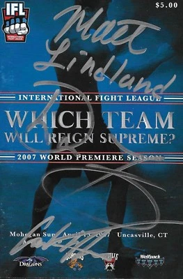 Bas Rutten Carlos Newton Royce Gracie Don Frye +1 Signed IFL Program PSA/DNA UFC - Image 1 of 4