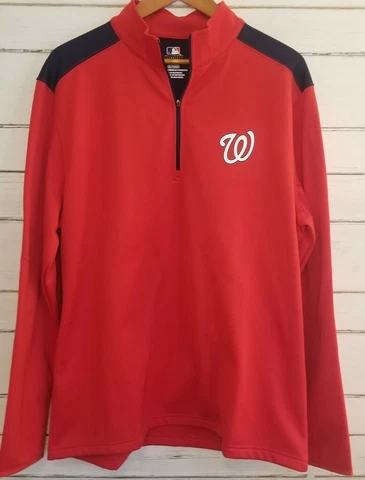 MLB Washington Nationals 1/4 zip pullover jacket men's sz XL Cover