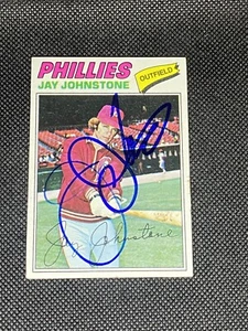 Jay Johnstone Philadelphia Phillies Signed Auto 1977 Topps Card #415 ~ COA - Picture 1 of 3