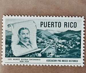 Sello 1958 Luis Muñoz Rivera Puerto Rico Barranquitas Sello Como Nuevo Filatelica FDC - Imagen 1 de 8