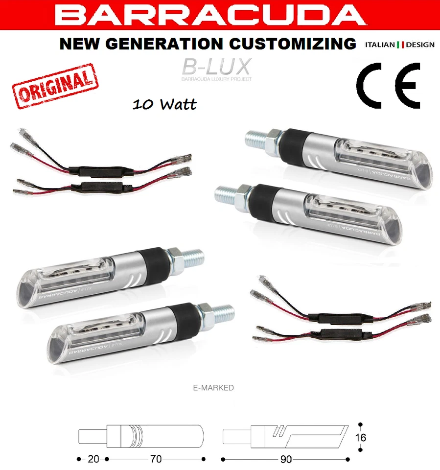 Barracuda Kit 4 Frecce Idea B-Lux Led Argento + Res 10 W Universali  - Immagine 1 di 1