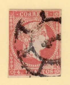 ESPAÑA 1855 EDIFIL 48 USADO RUEDA DE CARRETA 1 MADRID - Imagen 1 de 1