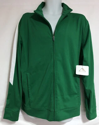 Chaqueta forrada de vellón verde y blanca con cremallera completa Augusta Sportswear talla L  Foto 1 de 4