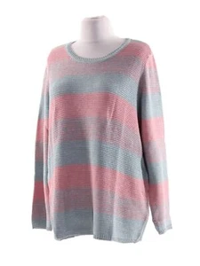 Damen Marken Pullover Strick altrosa-hellblau Glitzer Größe 52 NEU A88 - Bild 1 von 2