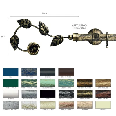 Scorritenda Corda Strappo Bastone Tenda Ferro Battuto Terminale AUTUNNO  Vami - Immagine 1 di 2