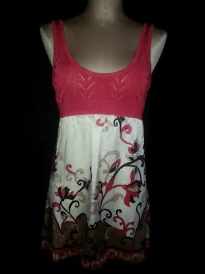 Vestido bebe para mujer talla XS floral rosa beige marrón mezcla de seda Foto 1 de 4