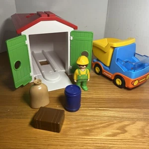 Playmobil 1-2-3 70184 Construction Truck with Garage EXC No Box - Picture 1 of 10