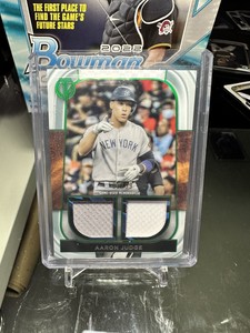 Aaron Judge 2022 Topps Tribute Double RELIC GREEN #d / 99 #DR-AJ NY Yankees