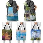 Retro Oil Painting Travel Tote Bag Canvas Women Eco Shopping Bag Beach Bag