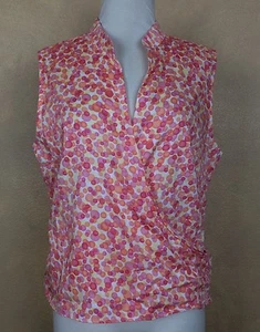 Talbots mehrfarbig Aquarell gepunktet Wickelbluse Top hinten zum Binden Größe 12  - Bild 1 von 12