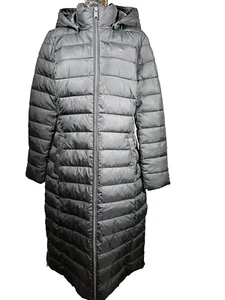 Tommy Jeans Steppmantel Größe XL Schwarz Damen Stehkragen Abnehmbare Kapuze - Bild 1 von 15