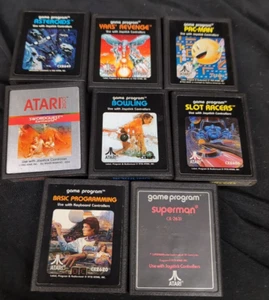 8 Atari Spiele Asteroids Pac-Man Slot Racers Superman Sworddoust Asteroids - Bild 1 von 9