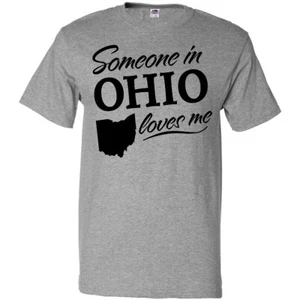 Inktastic Someone In Ohio Loves Me T-Shirt Home Family Grandparents Kids Gift - Picture 1 of 7