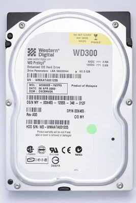 WD Protege 30GB IDE Desktop Hard Drive Model WD300EB-75CPF0 P/N WD300EB-75CPF0 - Image 1 of 2