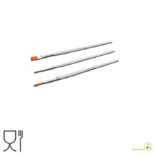 Set 3 pennelli alimentari per decorare 2 con punte tonde e 1 punta piatta