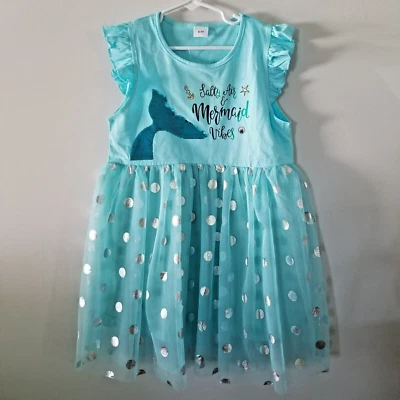 Vestido Salty Air & Mermaid Vibes Lentejuelas Suave Tul Ajuste y Acampanado 6-7 Y Foto 1 de 4