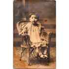 Vintage Postcard RPPC Cute Little Girl, Short Hair and Necklace Rotundo Studio