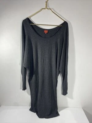 Feel the Piece Tunic Dress One Size Gray Yoga Athletic Wear Round Neck Long Slee - Image 1 of 4