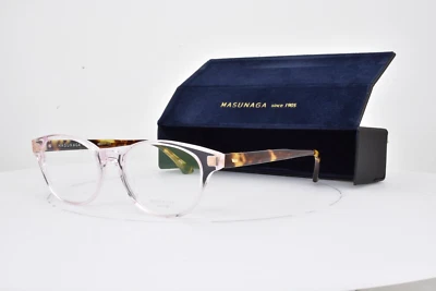 MASUNAGA Eyeglasses Clear Pink Cat Eye Tortoise Frame 82U #36 48-17-145 - Image 1 of 4