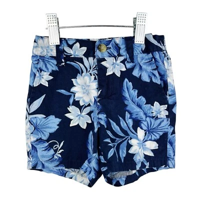 Shorts Janie & Jack tropical floral popeline azul marinho bebê menino criança tamanho 12-18 M - Imagem 1 de 4