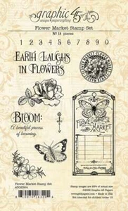 Graphic 45 - FLOWER MARKET - Stamp Set - Calendar - Retired - NEW - Picture 1 of 3