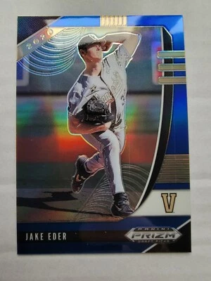 Jake Eder 2020 Panini Prizm Draft Picks Blue Parallel Baseball Card PDP104 - Image 1 of 4
