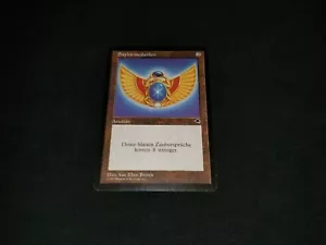 MTG 1x Tempest Misprint HP German Sapphire Medallion - Charlie Brown / Peanuts - Picture 1 of 3
