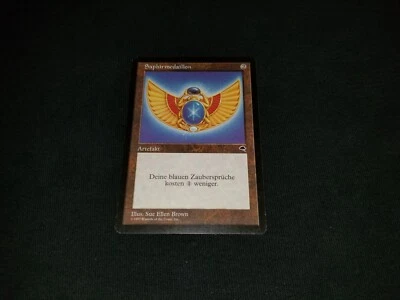 MTG 1x Tempest Misprint HP German Sapphire Medallion - Charlie Brown / Peanuts - Image 1 of 3