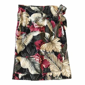 Vintage 90s Dana Buchman Womens 4 100% Silk Floral Wrap & Tie Lined Skirt - Picture 1 of 8