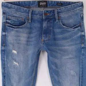 Hombres SuperDry SKINNY Ajustado Pitillo Elástico Azul Jeans W34 L34 - Imagen 1 de 7