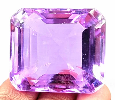 270 Carat Ethiopian Emerald Cut Transparent Purple Opal Certified Loose Gemstone - Image 1 of 4