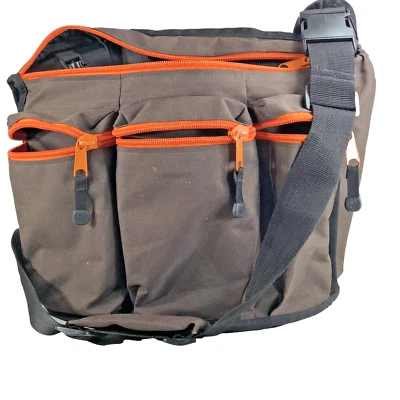 尿布 Dude Cool Dad 吊袋纯色棕色和橙色多口袋肩带 — 第 1/4 张图片