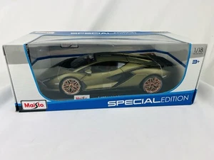 Maisto 1:18 Special Edition Diecast Model - Lamborghini Sian FKP 37 Olive Green - Picture 1 of 7