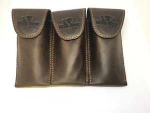 Dillon Brown Leather Triple Trumpet Mouthpiece Pouch - Picture 1 of 3