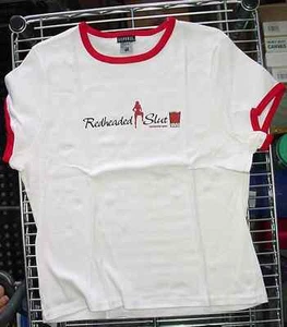 REDHEADED SLUT BAR T-Shirt Cocktail Damen weiß rot Ringer Baby Puppe Barwear - Bild 1 von 3