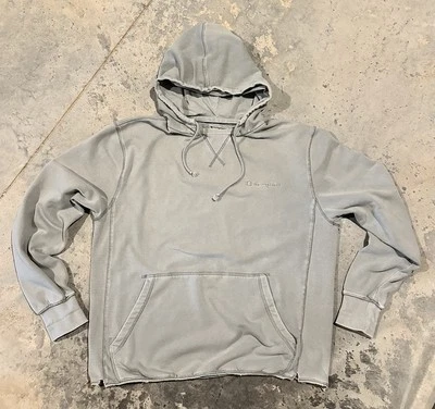 Champion Afterhood Retro Sudadera con Capucha XL Alta Gris Recortado Dobladillo Crudo Foto 1 de 4